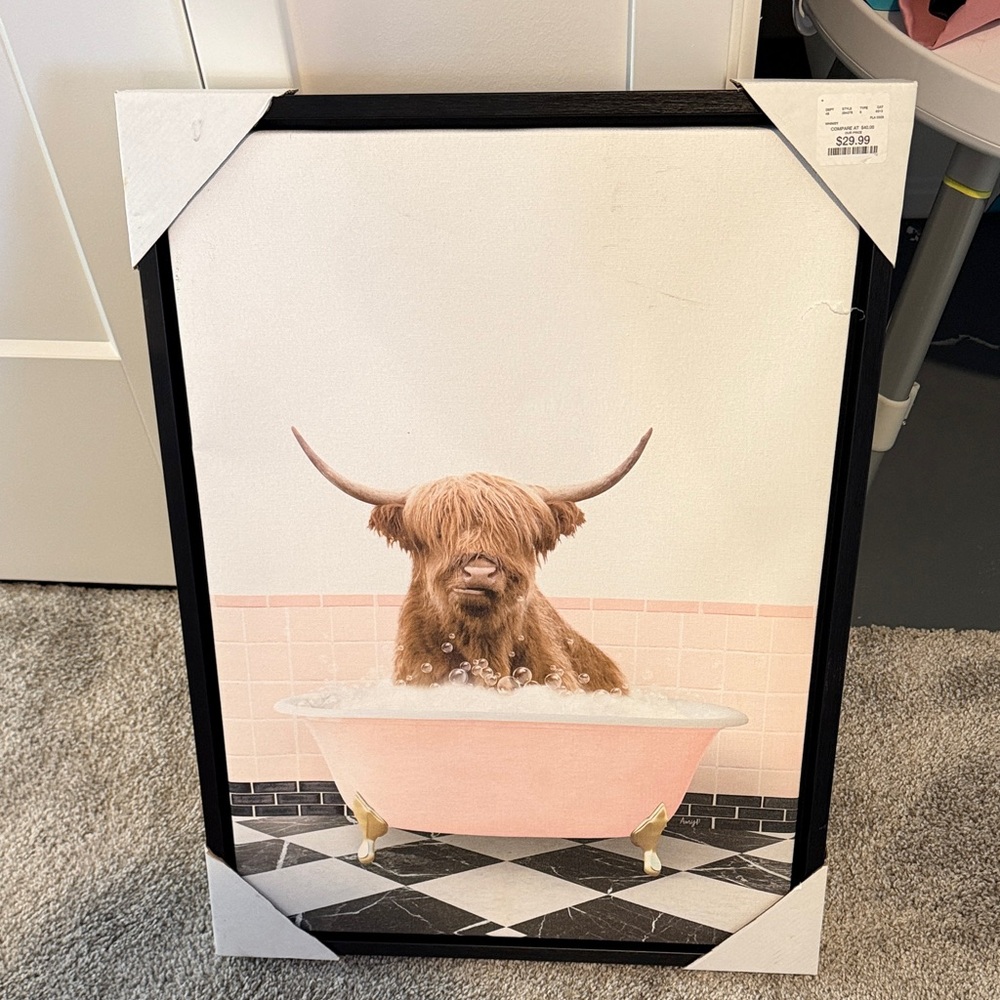 Highland Cow Bathtub Art Print